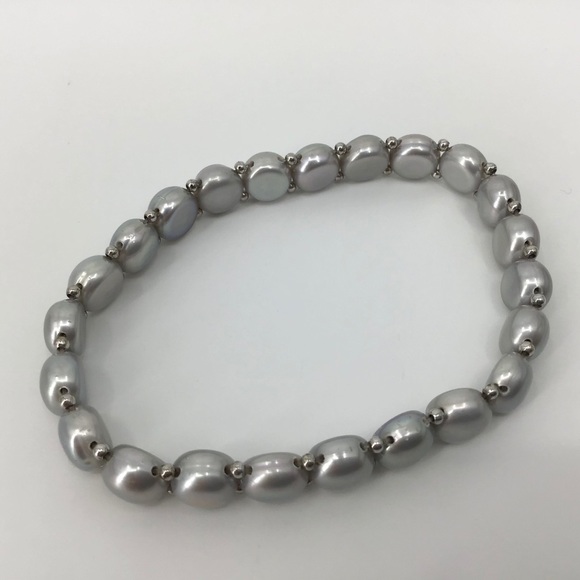 Pink, Grey, White Simulated Pearl Bracelet Set - Picture 11 of 14